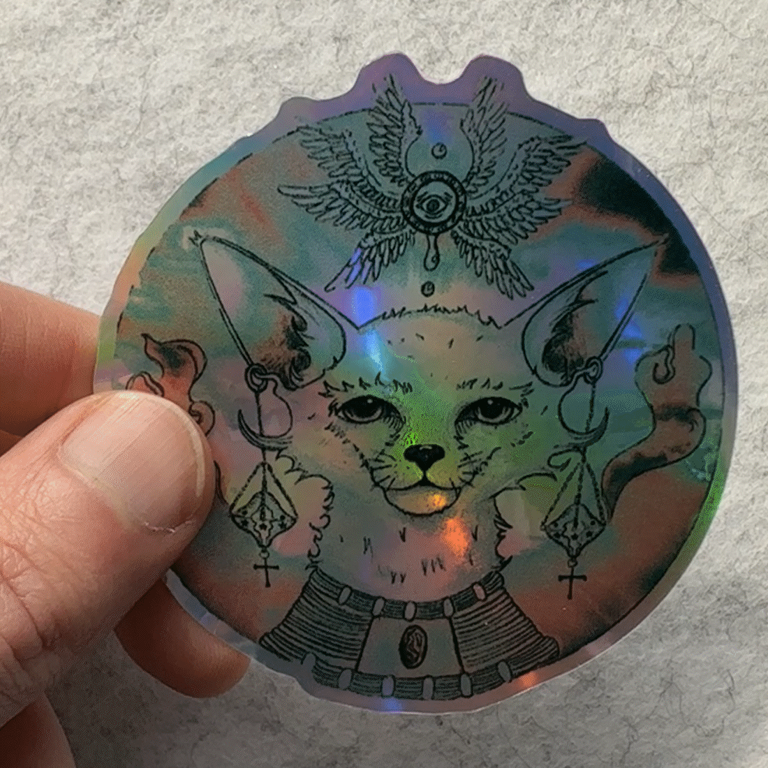 Fox Deity Holo Sticker